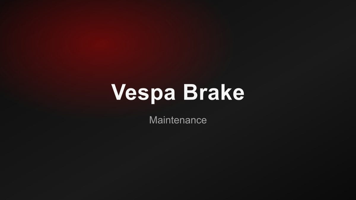 เปลี่ยนชามเบรก Vespa แล้วต่างไหม